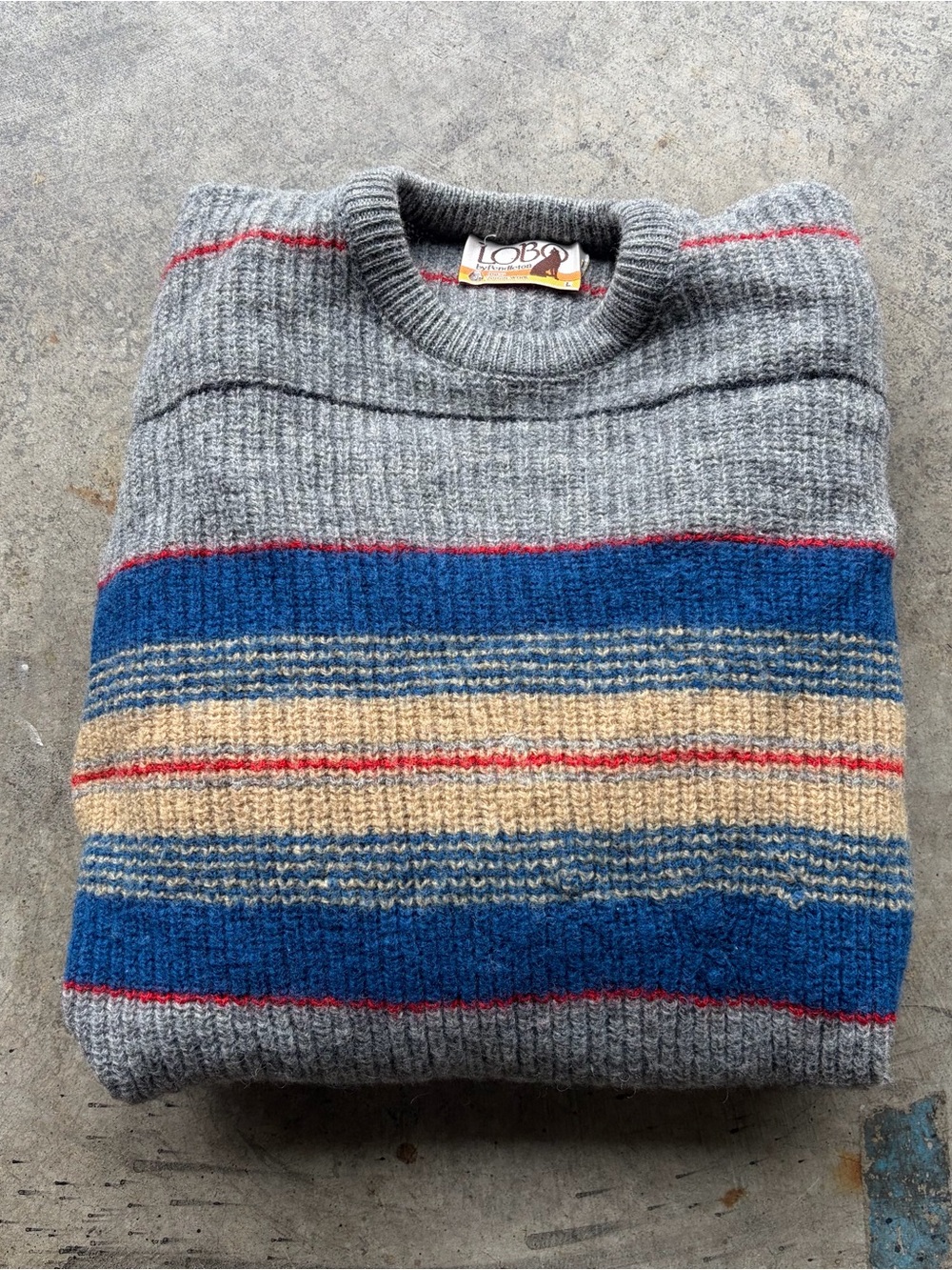 Vintage 70's Lobo Pendleton Crew Neck Sweater Striped USA Made